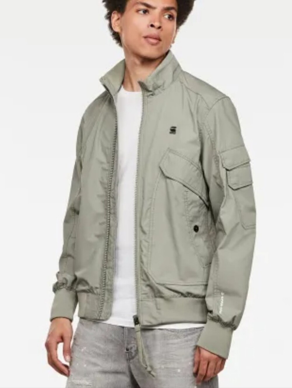G-Star RAW Haworx Bomber Jacket Sage Gray Utility Streetwear Moto Military XXL